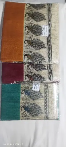 Khajuarho Khadi Bamboo Sari. Available In 3 Colours.